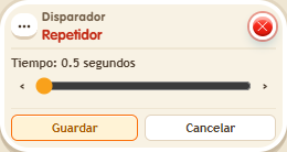 Ventana de configuración de «Disparador: repetidor»