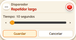 Ventana de configuración de «Disparador: repetidor largo»