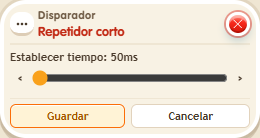 Ventana de configuración de «Disparador: repetidor corto»