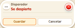 Ventana de configuración de «Disparador: se despierta»