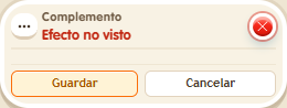 Ventana de configuración de «Complemento: efecto no visto»