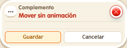 Ventana de configuración de «Complemento: mover sin animación»