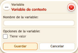 Ventana de configuración de «Variable de contexto»