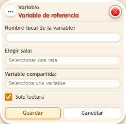Ventana de configuración de «Variable de referencia»