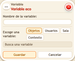Ventana de configuración de «Variable eco»