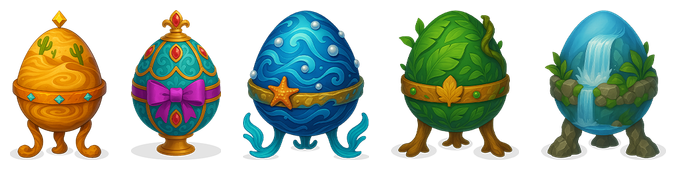 Fabergé Eggs and Waterfall Egg